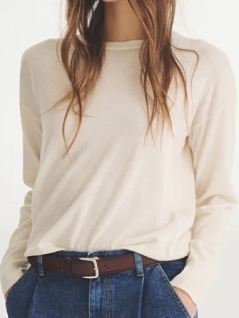 NAADAM Superfine 100% Cashmere Sweater Crewneck Cream Size XS